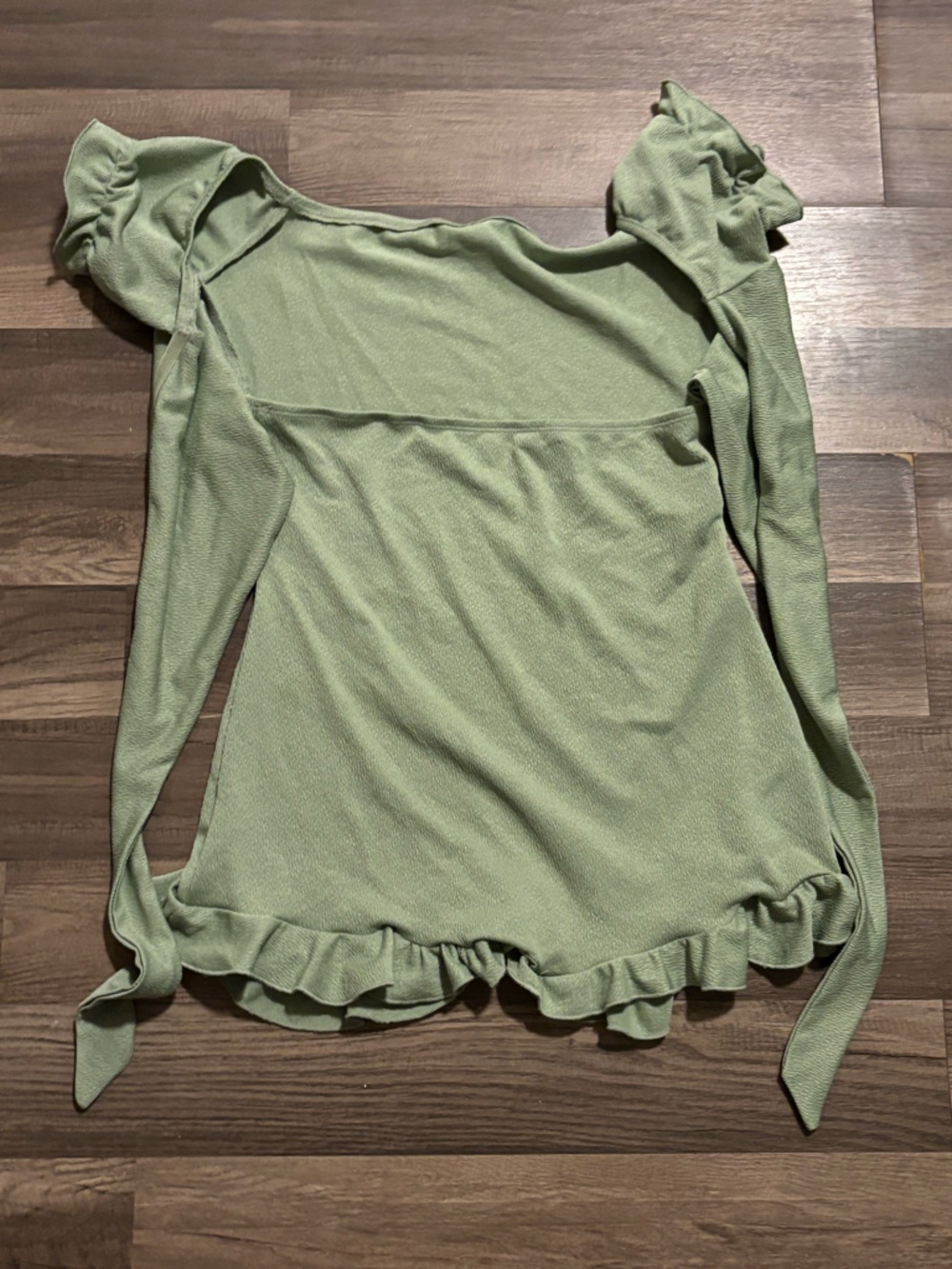 Women’s  Sage Green Ruffle Hem Shorts Romper